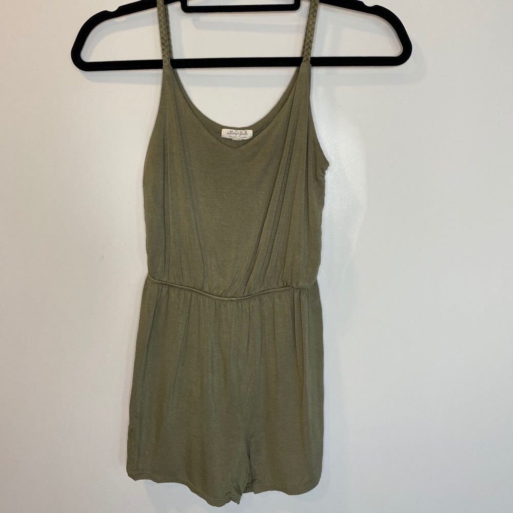 Navy green romper